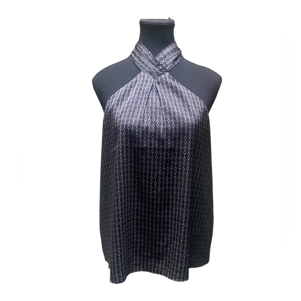 Express  Patterned Halter Blouse GUC M
